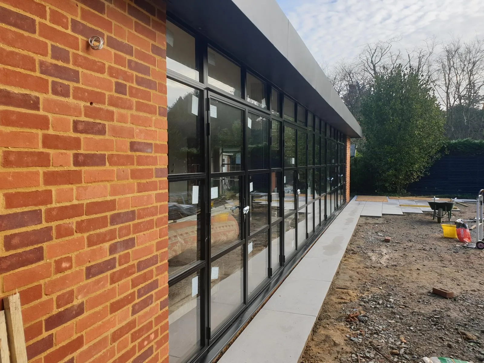 large extension with red bricks